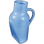 Male Urinal No Lid Aqua Reusable/Autoclavable 1-3/4 qt.