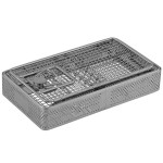 220mm x 125mm x 40mm, Removable Locking Lid, Perforatedorated Sides (8-3/4