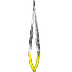 TC Castroviejo Needle Holder with Diamond Coated Jaw Curved with Lock, Serrated 6-1/2
