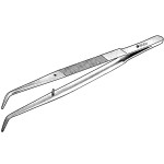 College Dental Cotton Pliers - Non-Pinching, Angled, Fine Tips, Serrated, 6-1/8