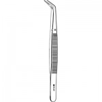 #49 College Dental Cotton Pliers - Non-Pinching, Angled, Serrated, 5-3/4