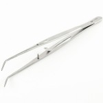 College Dental Cotton Pliers - Self-Locking Catch, Angled, Serrated, 6