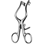 Plester Self-Retaining Retractor, Curved, 2x2 Prongs, Blunt, 5