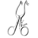 Plester Self-Retaining Retractor, Curved, 2 Blunt Prongs, 1 Solid Blunt Left Blade, 4-1/4