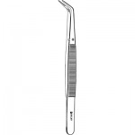 Merit™ #49 College Dental Cotton Pliers - Non-Pinching, Angled, Serrated, 6