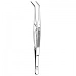 College Dental Cotton Pliers - Self-Locking Catch, Angled, Grooved Tips, 6
