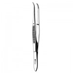 #312 Perry Dental Cotton Pliers - Angled, Serrated, 5
