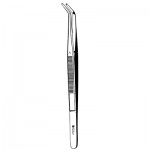 #311 College Dental Cotton Pliers - Angled, Forked Tips, Smooth, 6