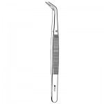 #49 College Dental Cotton Pliers - Non-Pinching, Angled, Serrated, 6