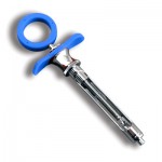 Aspirating Syringe C-W Type, Blue Silicone Grips, FOR VETERINARY USE ONLY - Each Sold Separately