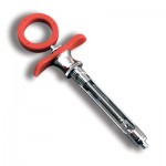 Aspirating Syringe C-W Type, Red Silicone Grips, FOR VETERINARY USE ONLY - Each Sold Separately