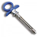 Petite Aspirating Syringe C-W Type, Blue Silicone Grips, FOR VETERINARY USE ONLY - Each Sold Separately