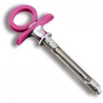 Petite Aspirating Syringe C-W Type, Pink Silicone Grips, FOR VETERINARY USE ONLY - Each Sold Separately