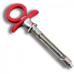 Petite Aspirating Syringe C-W Type, Red Silicone Grips, FOR VETERINARY USE ONLY - Each Sold Separately