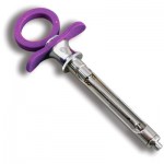 Petite Aspirating Syringe C-W Type, Purple Silicone Grips, FOR VETERINARY USE ONLY - Each Sold Separately