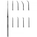 Barbara-Shambaugh Micro Ear Pick, Angled 45 Degrees, 0.6mm Width Tip, 6-1/4