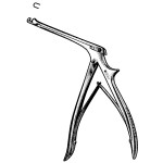 Beyer Mastoid Bone Punch Rongeur, 2mm Width Up-Biting Jaws, 3-1/2