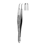 Castroviejo Micro Tying Forceps with Tying Platform, Angled 0.5mm 1x2 Teeth, 4