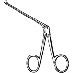 Wullstein Micro Ear Scissors, 4mm Blade, 1.8mm Blade Thickness, 1mm Wide, Bent Upwards, 80mm Shaft