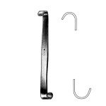 Luer Hook, Double Ended, Handle One Size, Thin, Curved, 4-1/2