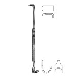 Lukens Thymus Retractor, Double Ended, Top has Minimal Curve, Bottom has Strong Curve, 7