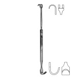 Jackson Tracheal Hook, Double Ended, Top Curved with Double Prongs, Bottom Curved, 7