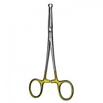 No-Scalpel Vasectomy Fixator Clamp Forceps, Round Ring Tip, 5-3/4