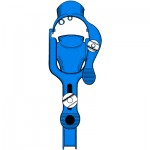Sklar Blue Graves Wide View Vaginal Speculum Medium With Large Proximal Opening For Instrumentation With Permanent Smoke Evacuation Tube - Each Sold Separately