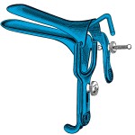 Sklar Blue Graves Vaginal Speculum, Open 90° With Loop
