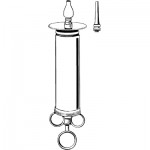 Merit Metal Syringe 4oz. with Tips and Shield, Chrome