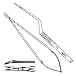 200mm Scissors Straight Flat Handle, Curved Tip, Toothed Blades