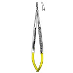 8-1/4 Toledo Micro Needle Holder, Tungsten Carbide Inserts, with Catch, Smooth Jaw, Curved