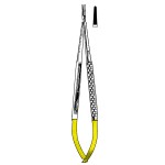 Toledo Micro Needle Holder with Catch, Diamond Coated Jaw, Straight, 7