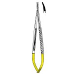 Toledo Micro Needle Holder with Catch, Diamond Coated Jaw, Curved, 7